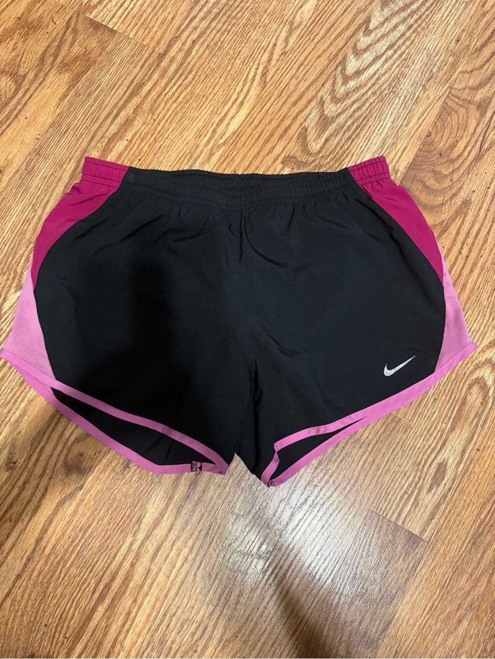 Nike Women’s Black and Pink Athletic Running Shorts